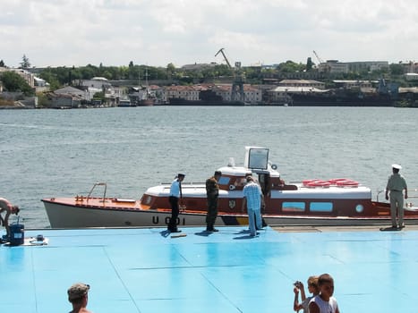 Republic of Crimea, Sevastopol - July 28, 2019: The embankment of the city of Sevastopol. Architecture near the coastline.