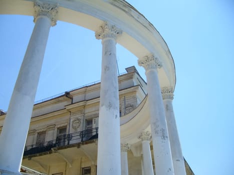 Republic of Crimea, Sevastopol - July 28, 2019: The architecture of the buildings in Sevastopol. The city is a hero of Sevastopol and its architecture.