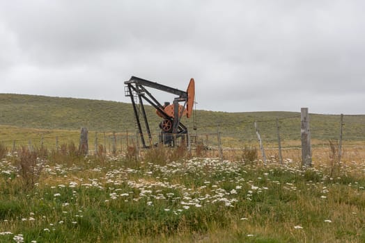petroleum pump, Extraction pump in an oil field, Patagonia, Argentina