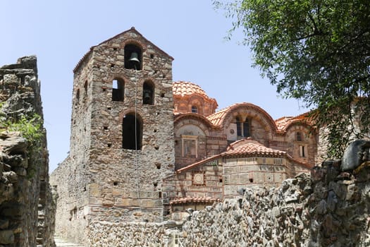 The abandoned medieval city of Mystras, Peloponnese, Greece.
