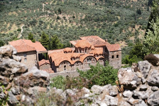 The abandoned medieval city of Mystras, Peloponnese, Greece.