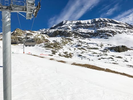 The Alpe d Huez ski domain in the French Alps