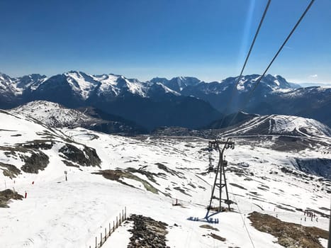The Alpe d Huez ski domain in the French Alps