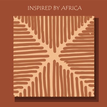 INSPIRED BY AFRICA. African background, flyer with tribal traditional pattern