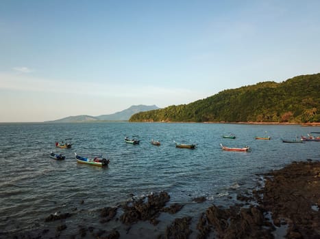Fishing boat park at Pulau Sayak fishing village at Kedah