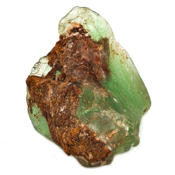 Emerald Stone Natural, close up of gemstone on white background