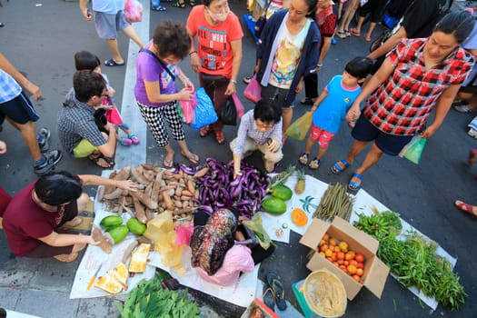 Georgetown, Penang/Malaysia - Dec 17 2016: People buy vegetable at market.