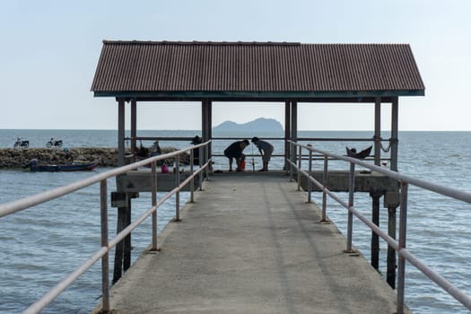 George Town, Penang/Malaysia - Mar 23 2017: Local fishing at the jetty.