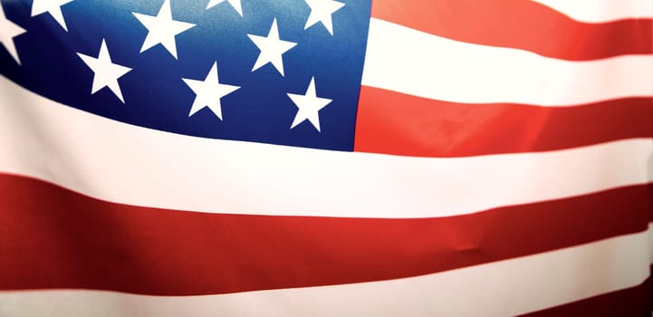 Banner of flag of United States of America waving .