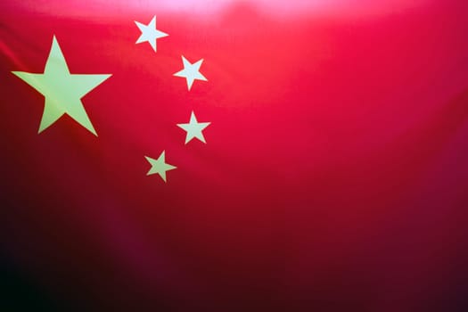 China flag with fabric texture