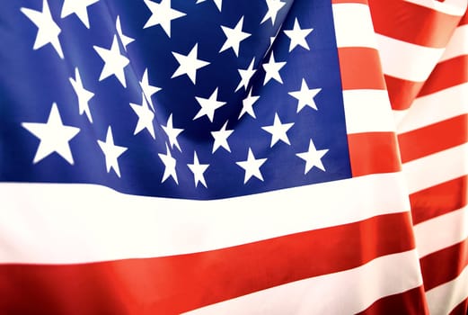 Flag of United States of America waving .