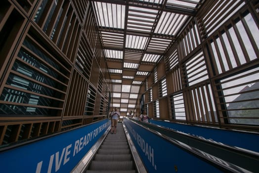 KL, Kuala Lumpur/Malaysia - Jun 12 2017: Hot spot escalator at Nu Plaza.