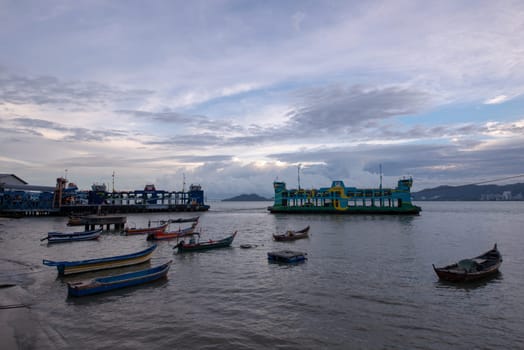 George Town, Penang/Malaysia - Jun 26 2017: Ferry arrive Butterworth jetty.