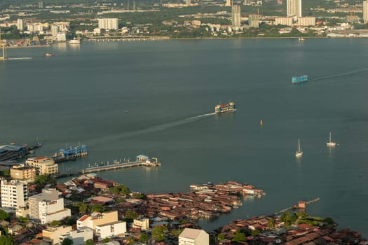 George Town, Penang/Malaysia - Jun 30 2017: Ferry is one of the main transport to travel between island and mainland at Penang.