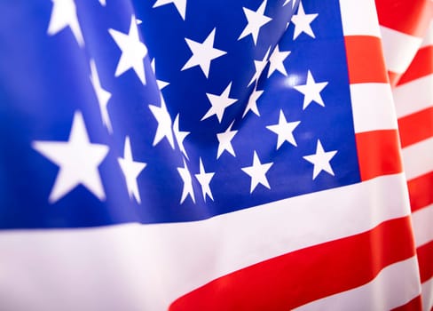 Flag of United States of America waving .