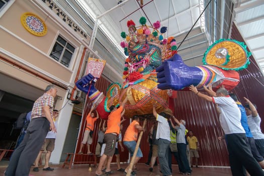 Bukit Mertajam, Penang/Malaysia - Aug 22 2017: Chinese devotees assembly the hungry ghost.