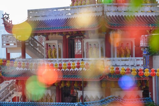 Georgetown, Penang/Malaysia - Jan 28 2018: Fantasy Kek Lok Si temple in bokeh