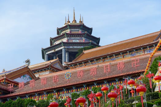Georgetown, Penang/Malaysia - Jan 28 2018: Pavilion at Kek Lok Si temple.