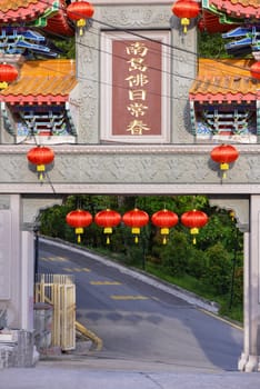 Georgetown, Penang/Malaysia - Jan 28 2018: Entrance at Kek Lok Si temple.
