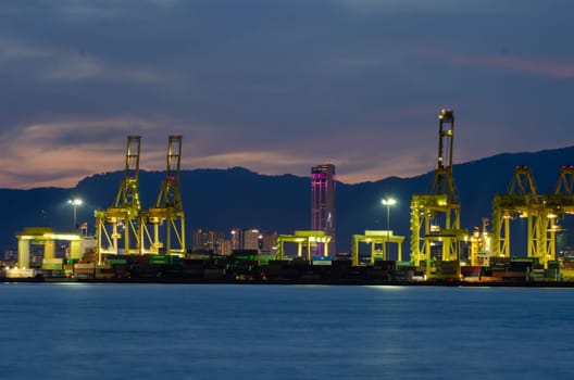 Butterworth, Penang/Malaysia - Mar 09 2018: Container Terminal at Buttwerworth.