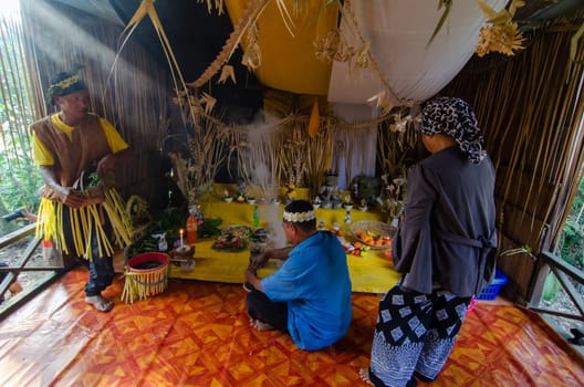 Carey Island, Selangor/Malaysia - Mar 17 2018: Malaysia indigenous culture ceremony.