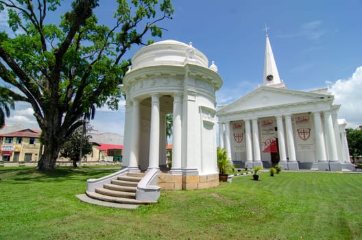 Georgetown, Penang/Malaysia - Jun 02 2018: St George Church under blue sky.