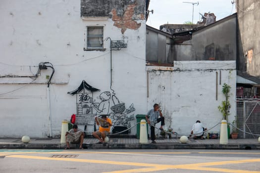 Georgetown, Penang/Malaysia - May 28 2018: Georgetown local people at Street