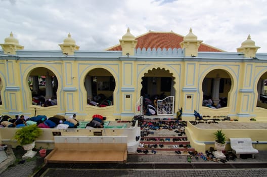 George Town, Penang/Malaysia - Jul 19 2018: Muslim pray at Masjid Acheh.