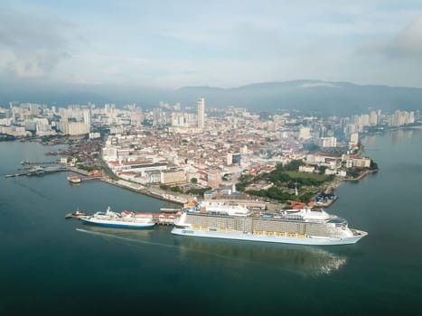 George Town, Penang/Malaysia - May 23 2019: Cruise Royal Caribbean visit Georgetown0.
