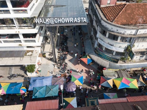 George Town, Penang/Malaysia - Jul 20 2019: People buying necessities at morning market Walk at Chowrasta.