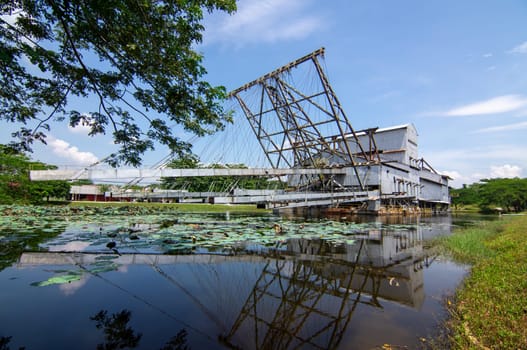 Tanjung Tualang, Perak/Malaysia - Oct 07 2019: Unique relic from Malaysia’s tin mining