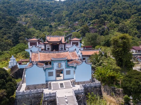 George Town, Penang/Malaysia - Sep 25 2019: Drove view architecture Thean Kong Thnuah Temple.
