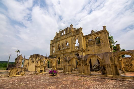 Batu Gajah, Perak/Malaysia - Oct 07 2019: Ruined mansion Kellie Castle.