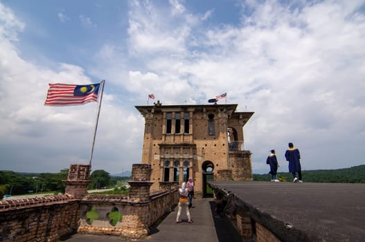 Batu Gajah, Perak/Malaysia - Oct 07 2019: Photo shooting of graduate at Kellie Castle.