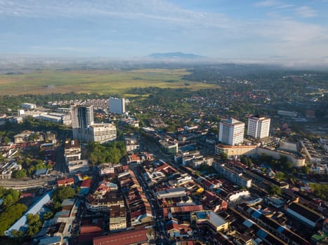 Bukit Mertajam, Penang/Malaysia - Oct 20 2019: Aerial view Bukit Mertajam in morning.