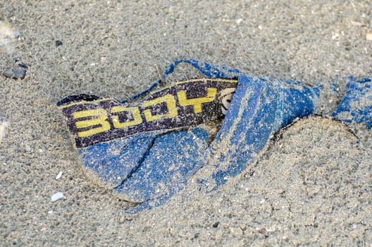 Batu Maung, Penang/Malaysia - Dec 30 2019: Body Glove underwear as rubbish at beach.