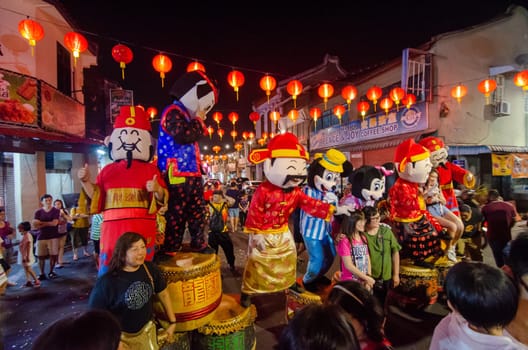Georgetown, Penang/Malaysia - Jan 24 2020: Chinese new year Mascot at street during chinese new year.
