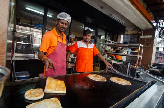 Georgetown, Penang/Malaysia - Feb 14 2020: Restaurant sell roti canai.