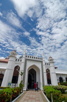 Georgetown, Penang/Malaysia - Feb 14 2020: Facade of Masjid Kapitan Keling.