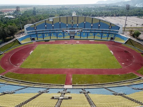 Batu Kawan, Penang/Malaysia - Feb 27 2020: Batu Kawan stadium football field.
