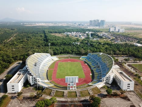Batu Kawan, Penang/Malaysia - Feb 27 2020: Stadium Batu Kawan with one side faded paint