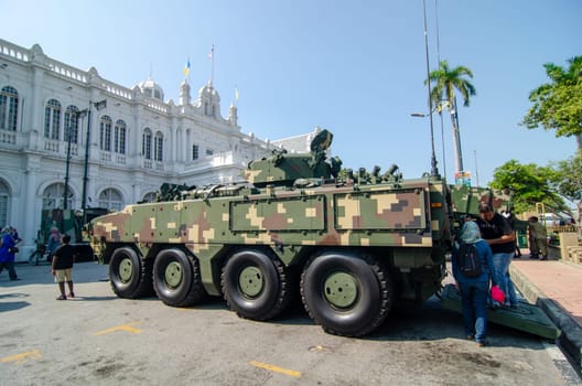 Georgetown, Penang/Malaysia - Feb 27 2020: Malaysia tanker show during Malaysia army exhibition.