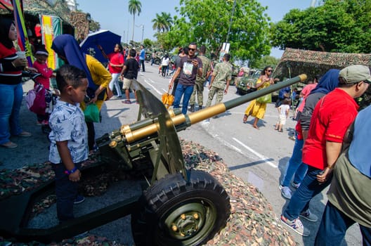Georgetown, Penang/Malaysia - Feb 27 2020: Two pounder anti tank exhibition at street.