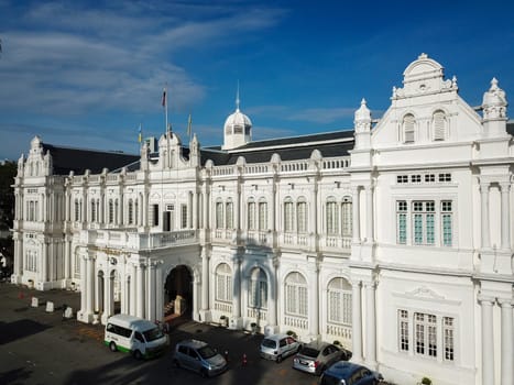 Georgetown, Penang/Malaysia - Feb 28 2020: City Hall at Jalan Padang Kota Lama.