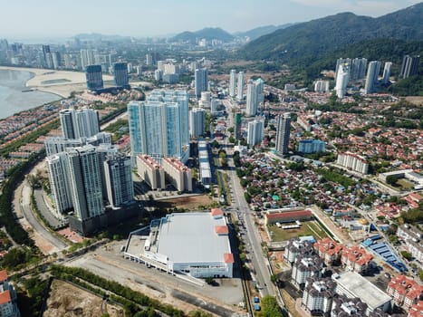 Georgetown, Penang/Malaysia - Feb 28 2020: Aerial Tanjung Seri Pinang in development.