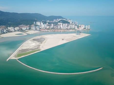 Georgetown, Penang/Malaysia - Feb 28 2020: Gurney Wharf reclamation land in morning.