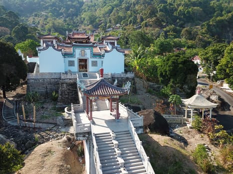 Georgetown, Penang/Malaysia - Feb 28 2020: Aerial view Jade Emperor God Temple Air Itam.