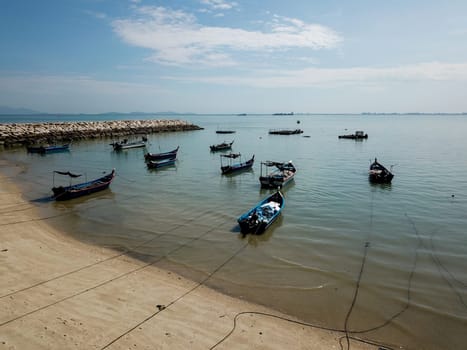 Georgetown, Penang/Malaysia - Feb 28 2020: Fishing jetty at Tanjung Tokong.