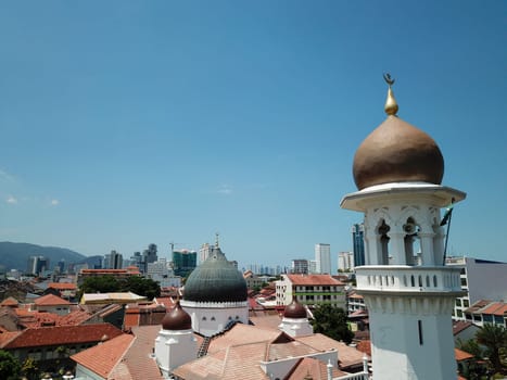 Georgetown, Penang/Malaysia - Feb 28 2020: Minaret Kapitan Keling Mosque