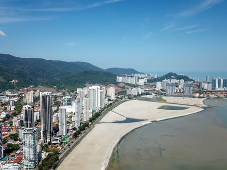 Georgetown, Penang/Malaysia - Feb 28 2020: Gurney Drive and reclamation land.
